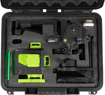 Laser Strend Pro Industrial 4 X 3D, zelený, v kufriku, s príslušenstvom, diaľkový ovládač