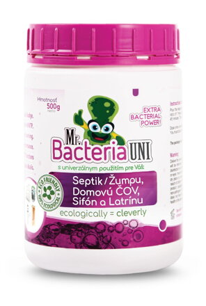 Aktivátor Mr.Bacteria UNI 4v1, do septiku, sifónu, ČOV a latríny, 500 g