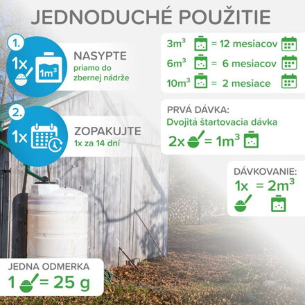 Aktivátor Mr.Bacteria No.15, do nádrže s dažďovou vodou, 500 g