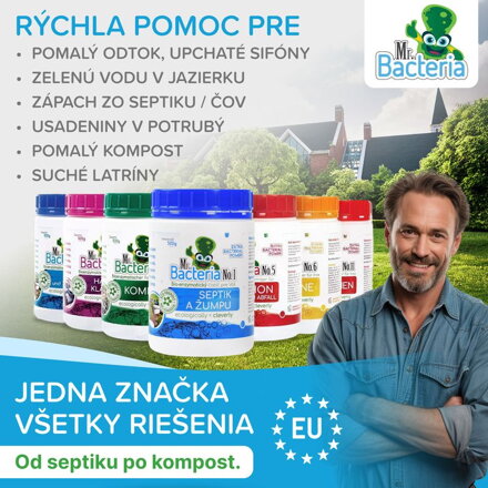 Aktivátor Mr.Bacteria No.15, do nádrže s dažďovou vodou, 500 g