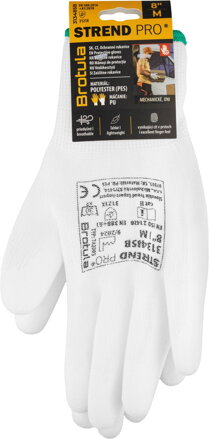 Rukavice ST BROTULA White 08/M záhradné, biele, s blistrom