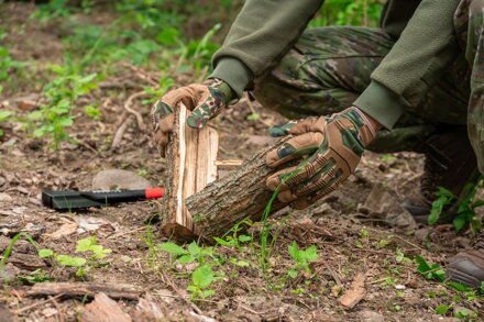 Rukavice Strend Pro Camo, pracovné, camouflage, veľkosť 9/L