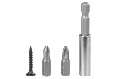 Sada vrutov Strend Pro, skrutky do sadrokartónu, 3,5x25 mm, s 2x bitmi a magnetickým držiakom, v dóze, bal. 1000 ks Sada vrutov Strend Pro, skrutky do sadrokartónu, 3,5x25 mm, s 2x bitmi a magnetickým držiakom, v dóze, bal. 1000 ks