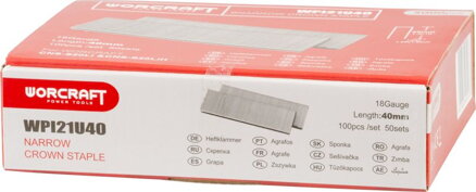 Spony do sponkovačky Worcraft CNS-S20LiH, 40 mm, sponky Typ U, bal. 5000 ks