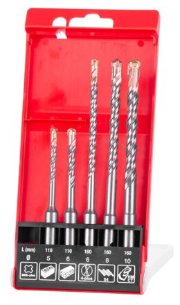 Sada vrtakov STREND PRO PREMIUM SD051, 5 dielna, do betónu, SDS+