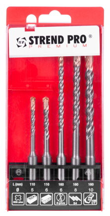 Sada vrtakov STREND PRO PREMIUM SD051, 5 dielna, do betónu, SDS+