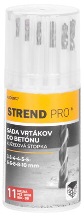 Sada vrtákov Strend Pro,  do betónu, kužeľová stopka, 13,3x5,4x5,4 cm, bal. 11 ks