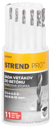 Sada vrtákov Strend Pro,  do betónu, kužeľová stopka, 13,3x5,4x5,4 cm, bal. 11 ks