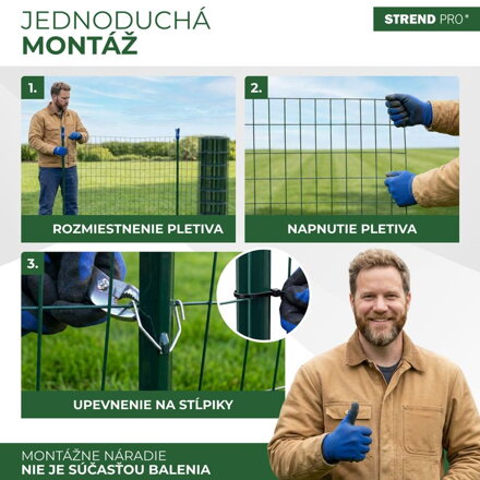 Pletivo EUROPLAST 1, 600/100x50/2,20 mm, zelené, RAL 6005, Zn+PVC, ohradové, bal. 10 m