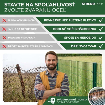 Pletivo EUROPLAST 1, 1500/100x50/2,20 mm, zelené, RAL 6005, Zn+PVC, ohradové, bal. 10 m