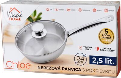 Hrniec MagicHome Chloe, 30 cm, 15 lit., so sklenenou pokrievkou, nerez