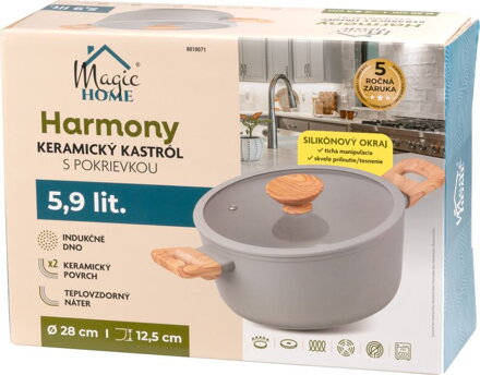 Kastról MagicHome Harmony, so sklenenou pokrievkou, 28 cm Kastról MagicHome Harmony, so sklenenou pokrievkou, 28 cm