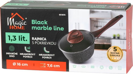 Rajnica MagicHome Black Marble Line, so sklenenou pokrievkou, 16 cm Rajnica MagicHome Black Marble Line, so sklenenou pokrievkou, 16 cm