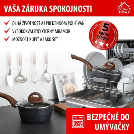 Rajnica MagicHome Black Marble Line, so sklenenou pokrievkou, 16 cm Rajnica MagicHome Black Marble Line, so sklenenou pokrievkou, 16 cm