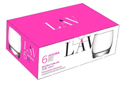 Pohár Adora, LAV, sklenený, na whisky, 290 ml, 72x88 mm, bal. 6 ks Pohár Adora, LAV, sklenený, na whisky, 290 ml, 72x88 mm, bal. 6 ks