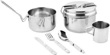 Set Strend Pro Grill, kempingová jedálenská súprava, nerez 13/15 cm