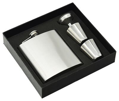 Ploskačka MagicHome, sada, 2x30ml štamperlíky, lievik, nerez, darčekové balenie