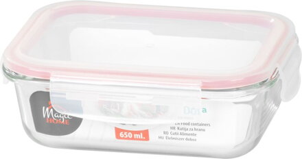 Dóza MagicHome, obdĺžniková, 650 ml, s vekom, Clip