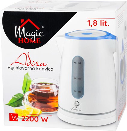 Kanvica MagicHome Adira, 1850-2200 W, 230 V, 50 Hz, 1,8 l, skrytá vyhrievacia špirála, rýchlovarná