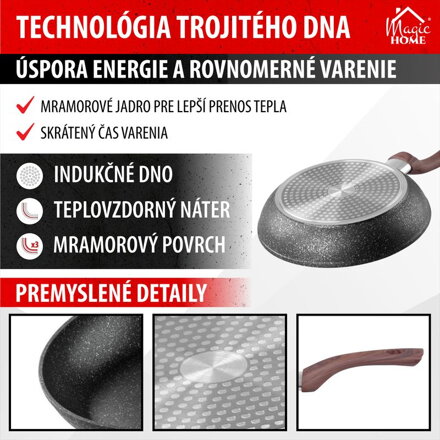 Panvica MagicHome Black Marble Line, 20 cm