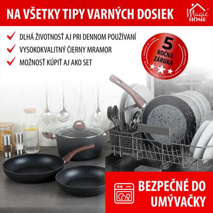 Panvica MagicHome Black Marble Line, 24 cm