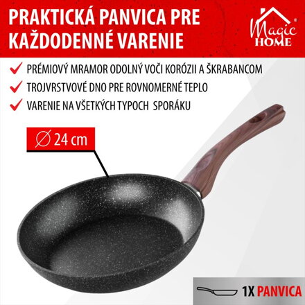 Panvica MagicHome Black Marble Line, 24 cm