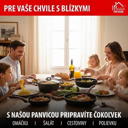 Panvica MagicHome Black Marble Line, 24 cm