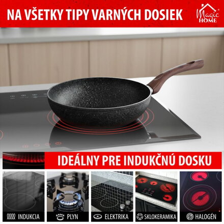Panvica Wok MagicHome Black Marble Line, 28 cm