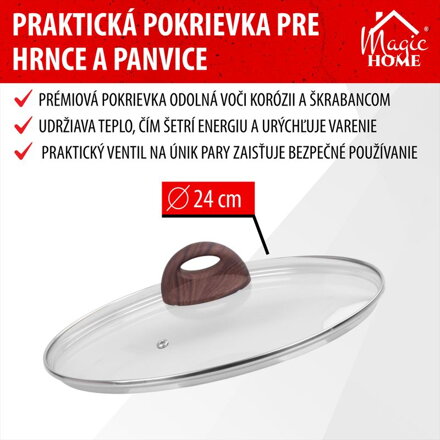 Pokrievka MagicHome Black Marble Line, 24 cm