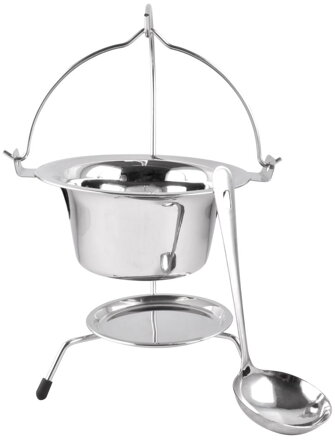 Servírovacia sada MagicHome, 800 ml, nerez, mini kotlík so stojanom a naberačkou Servírovacia sada MagicHome, 800 ml, nerez, mini kotlík so stojanom a naberačkou