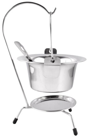 Servírovacia sada MagicHome, 800 ml, nerez, mini kotlík so stojanom a naberačkou Servírovacia sada MagicHome, 800 ml, nerez, mini kotlík so stojanom a naberačkou