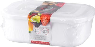 Dóza MagicHome Lunchbox set MB41, sada 3 ks, 700/1300/2100 ml, obdĺžniková, otvárateľné veko