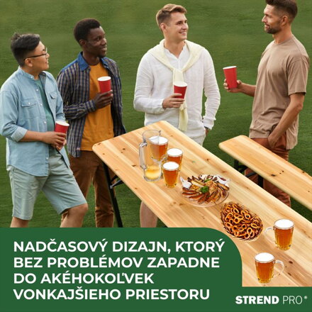 Set pivny DORTMUND Standard3, stôl 175x46x77 cm, 2x lavica 175x23x47 cm, drevo 25 mm