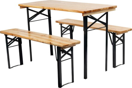 Set pivný DORTMUND Mini3, stôl 117x56x76,5 cm, 2x lavica 117x25x46,5 cm, drevo 27 mm Set pivný DORTMUND Mini3, stôl 117x56x76,5 cm, 2x lavica 117x25x46,5 cm, drevo 27 mm