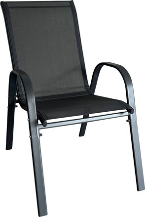 Stolička LEQ KAREN, šedo-čierna, terasová, 56x68x93 cm