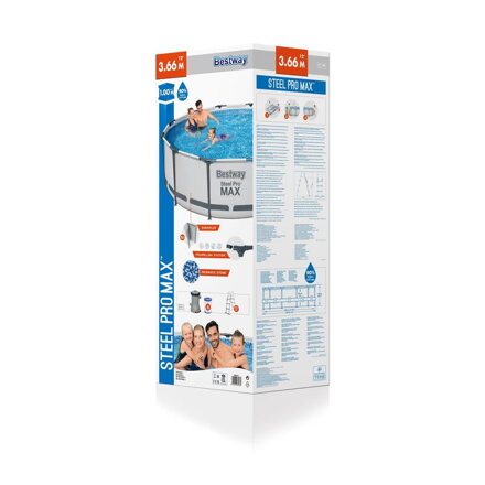 Bazen Bestway® Steel Pro MAX, 366x100 cm, filter, rebrík