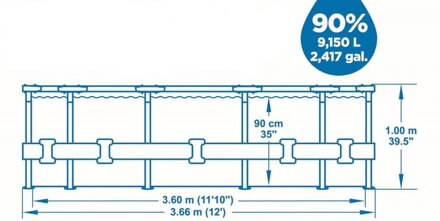 Bazen Bestway® Steel Pro MAX, 366x100 cm, filter, rebrík