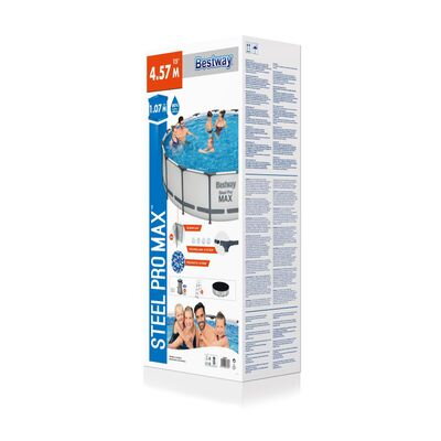 Bazen Bestway® Steel Pro MAX, 457x107 cm, filter, rebrík, podložka, plachta