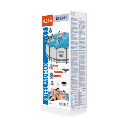 Bazen Bestway® Steel Pro MAX, 427x107 cm, filter, rebrík, plachta