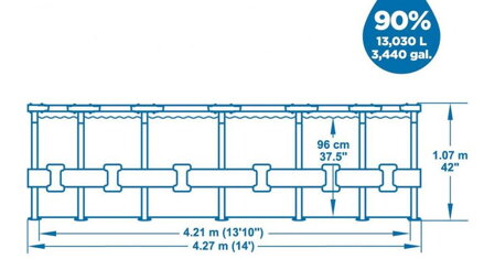 Bazen Bestway® Steel Pro MAX, 427x107 cm, filter, rebrík, plachta