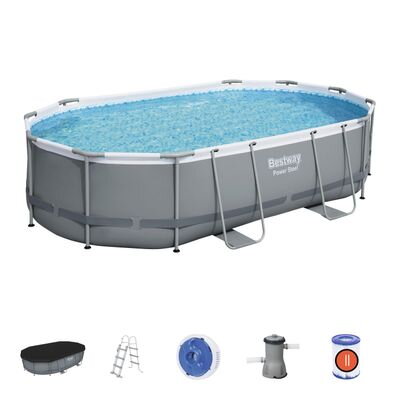 Bazén Bestway® Power Steel™, 488x305x107 cm, filter, pumpa, rebrík, plachta, dávkovač Bazén Bestway® Power Steel™, 488x305x107 cm, filter, pumpa, rebrík, plachta, dávkovač