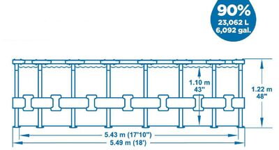 Bazén Bestway® Steel Pro MAX, 56462, filter, pumpa, rebrík, plachta, 5,49x1,22 m