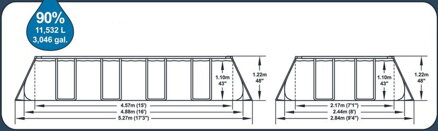 Bazén Bestway® Power Steel™, 56996, filter, pumpa, rebrík, dávkovač, plachta, 4.88m x 2,44m x 1.22m