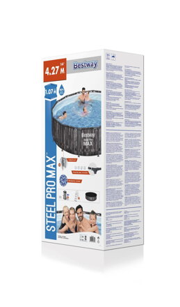 Bazén Bestway® Steel Pro MAX, 5614Z, filter, pumpa, rebrík, plachta, 4.27m x 1.07m