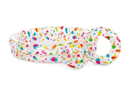 Bazénik Intex® 59460, Just so fruity, detský, nafukovací, 2x koleso, lopta, 1,22x0,25 m