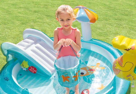 Bazénik Intex® 57165, Gator play center, detský, nafukovací, 2,01x1,70x0,84 m