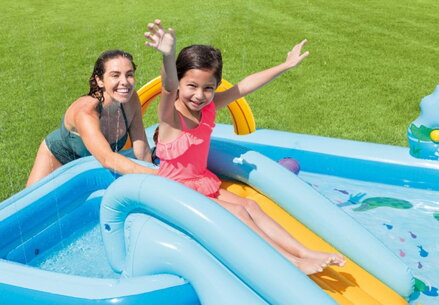 Bazénik Intex® 57161, Jungle adventure play center, detský, nafukovací, 2,44x1,98x0,71 m