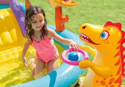 Bazénik Intex® 57135, Dinoland play center, detský, nafukovací, 3,02x2,29x1,12 m