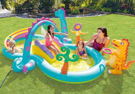 Bazénik Intex® 57135, Dinoland play center, detský, nafukovací, 3,02x2,29x1,12 m