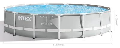 Bazén Intex® Prism Frame Premium 26724, filter, pumpa, rebrík, krycia plachta, spodná plachta, 4,57x1,07 m